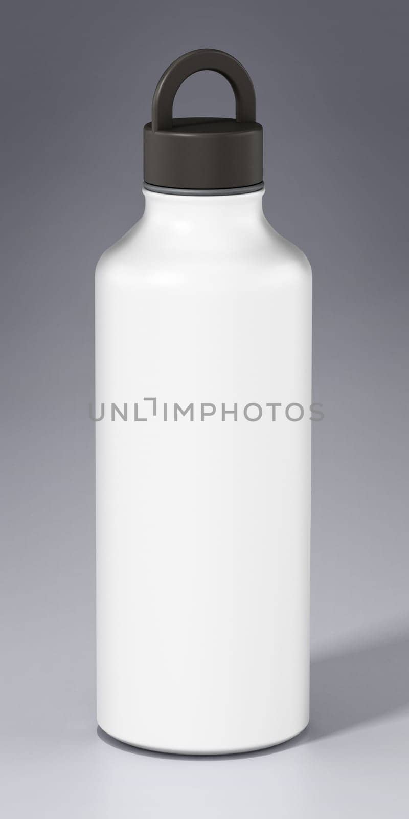 Water bottle isolated on gray background. 3D illustration.