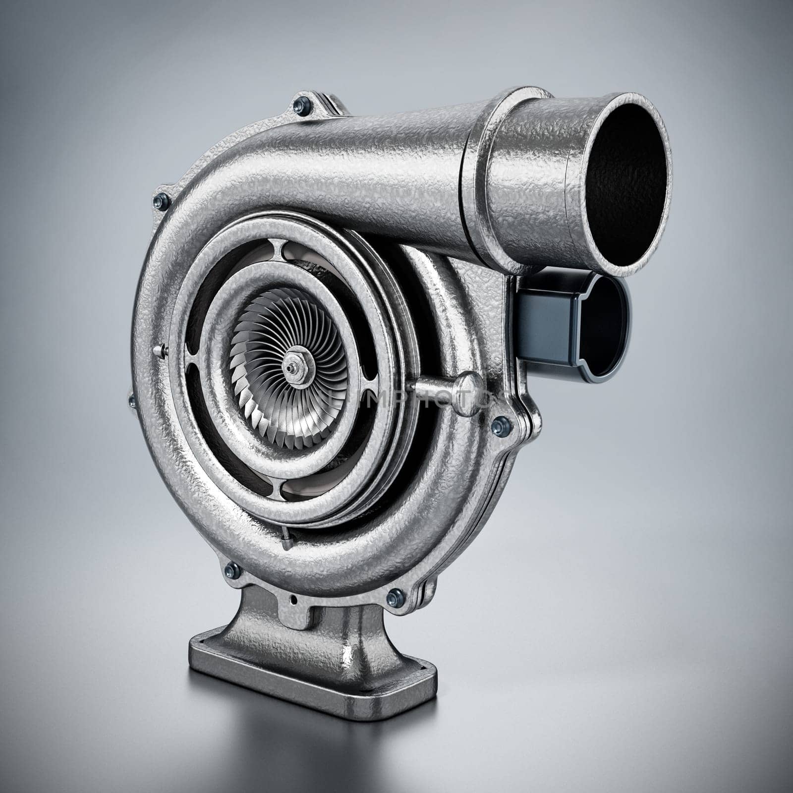 Generic turbo isolated on gray background. 3D illustration.