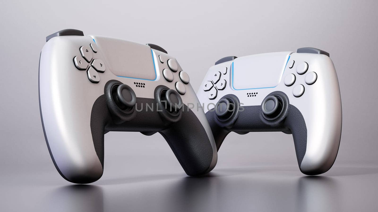 Generic next gen video game controller. 3D illustration.