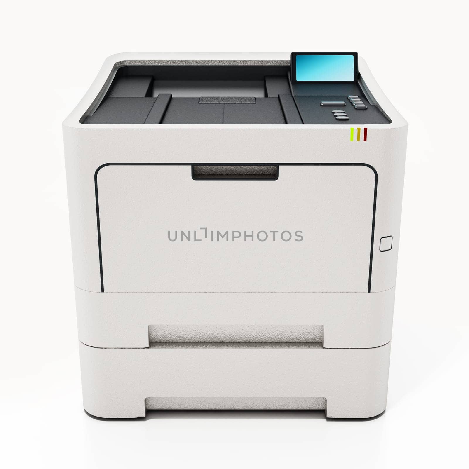 Generic laser printer isolated on white background. 3D illustration.