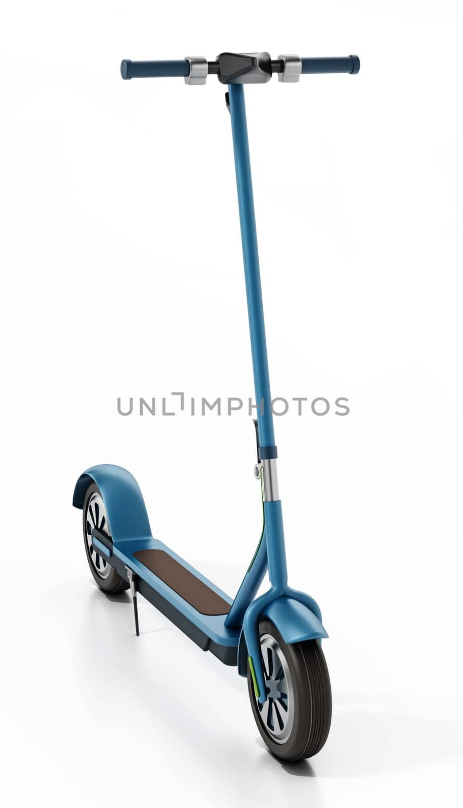 Electric scooter isolated on white background. 3D illustration.