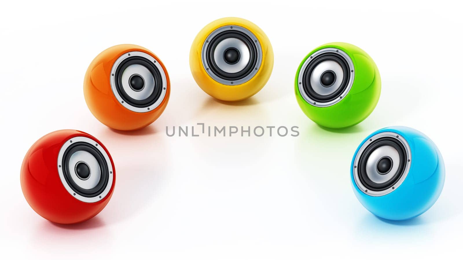 Generic smart speakers isolated on white background. 3D illustration.