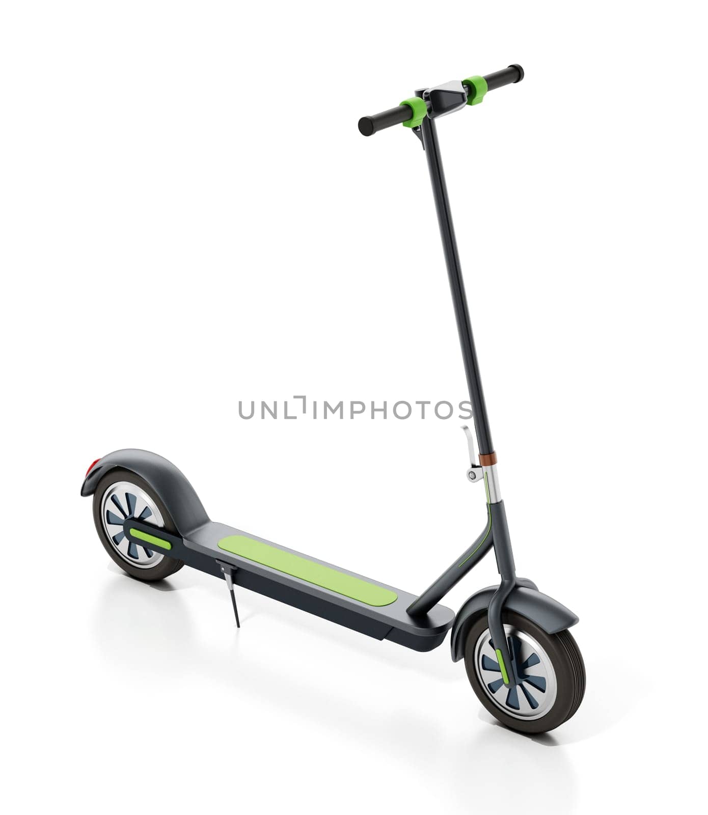 Electric scooter isolated on white background. 3D illustration.