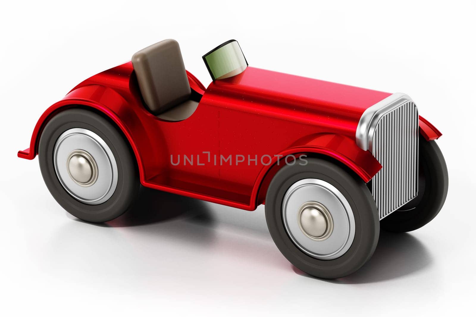 Vintage model car isolated on white background. 3D illustration.
