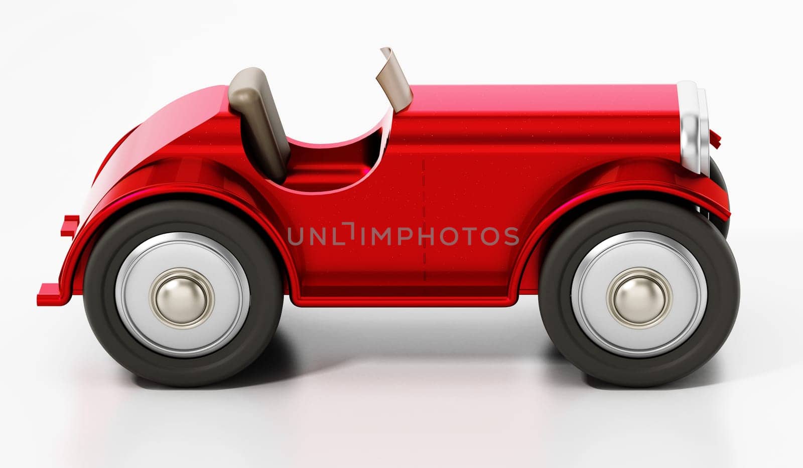 Vintage model car isolated on white background. 3D illustration.