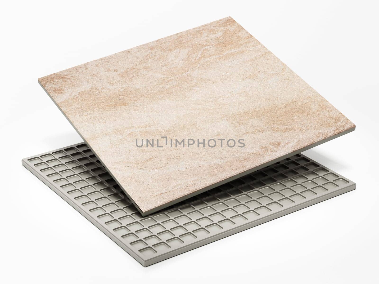 Bathroom tile isolated on white background. 3D illustration.