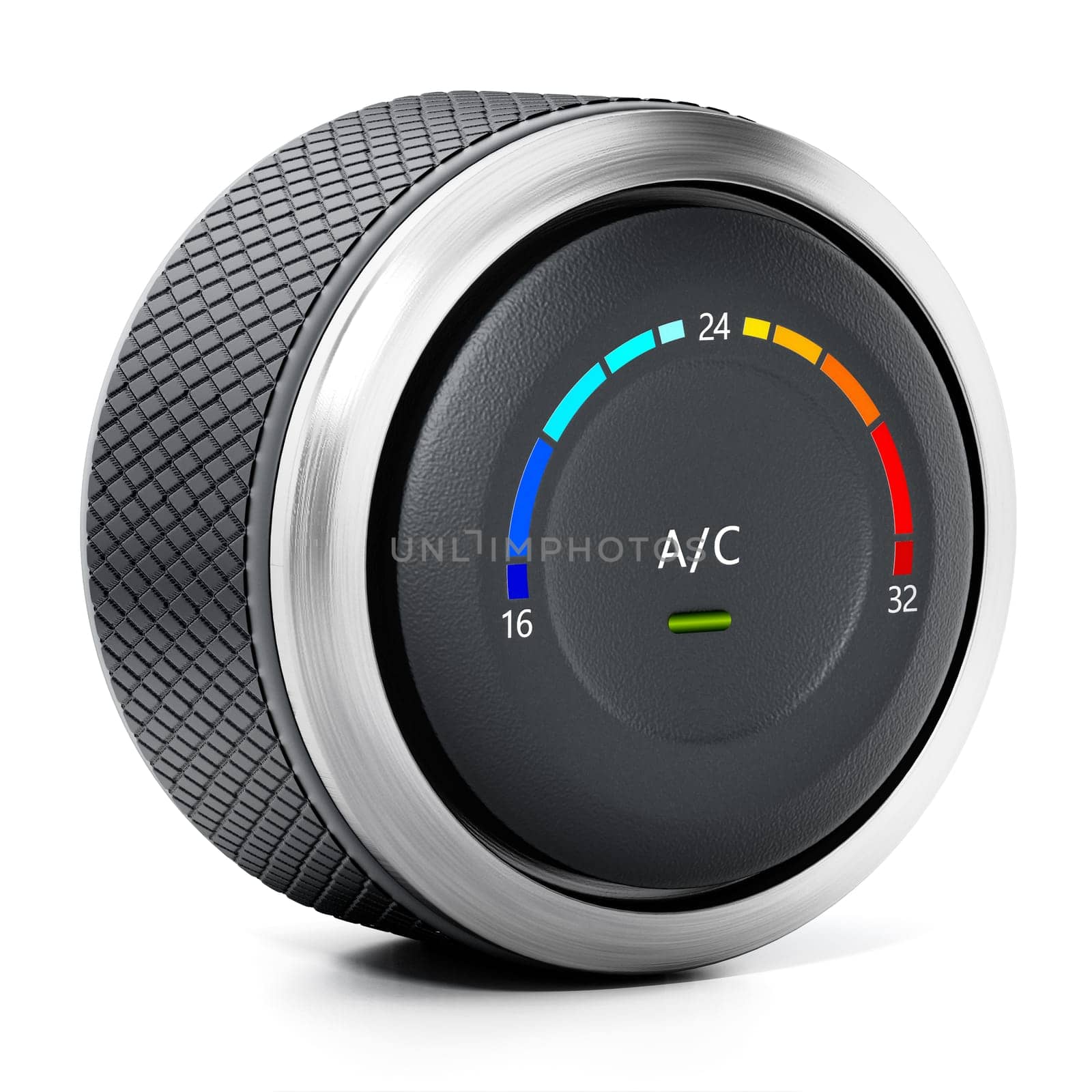 AC button of a modern car isolated on white background. 3D illustration.