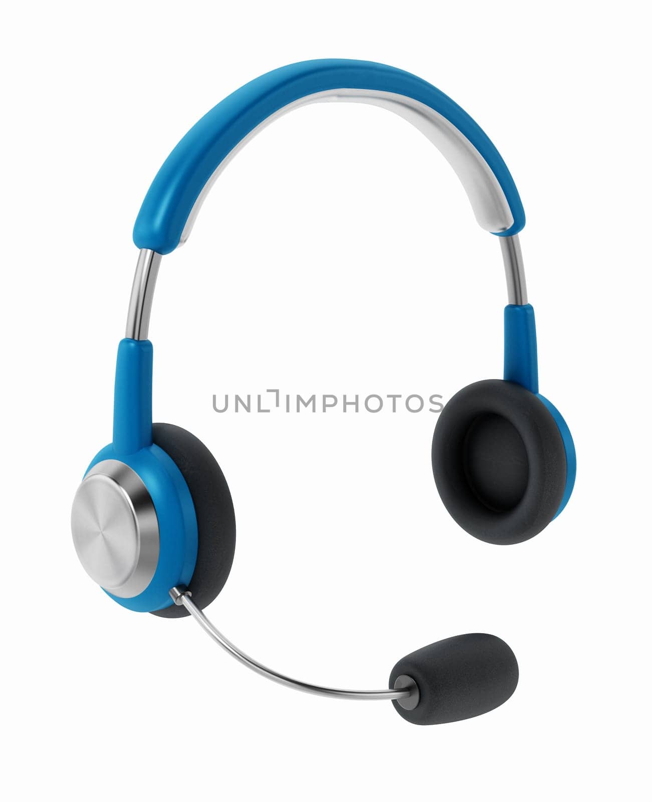 Generic headset isolated on white background. 3D illustration.
