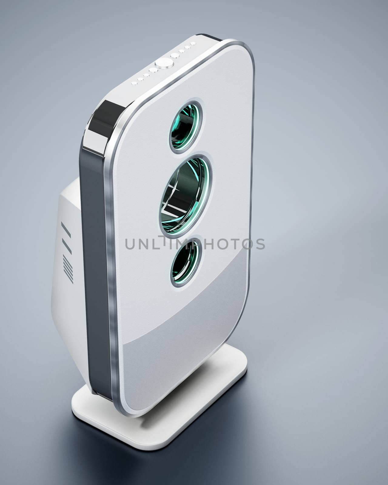 Air purifier isolated on gray background. 3D illustration.