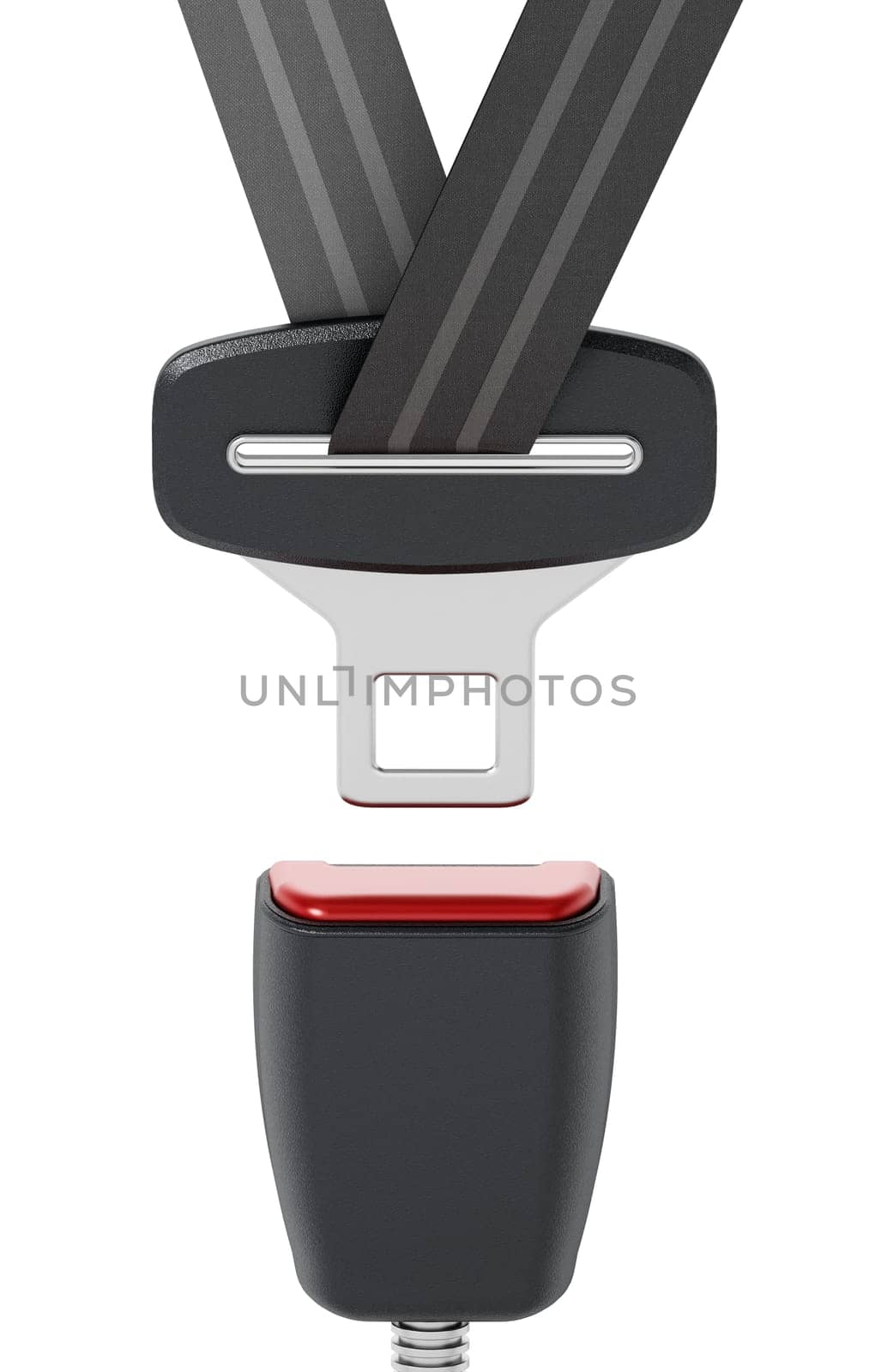 Seatbelt isolated on white background. 3D illustration.