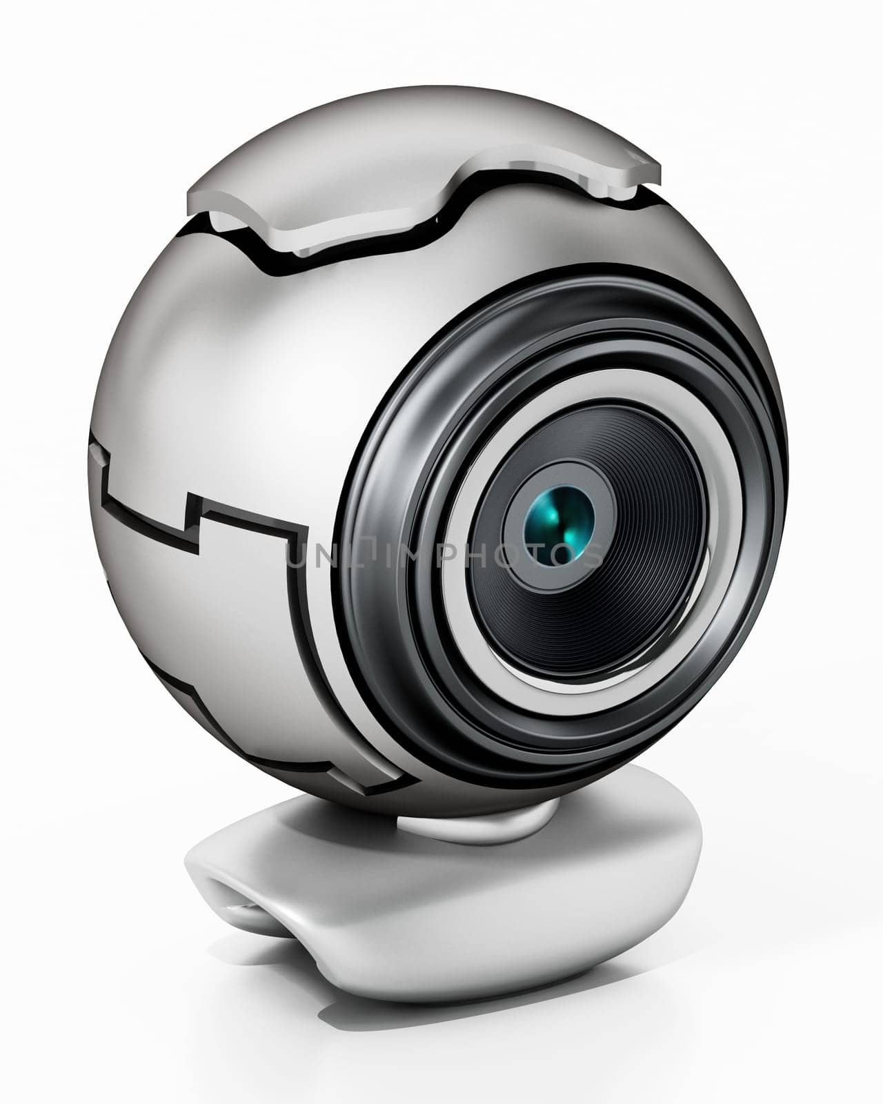 Generic computer webcam isolated on white background. 3D illustration.