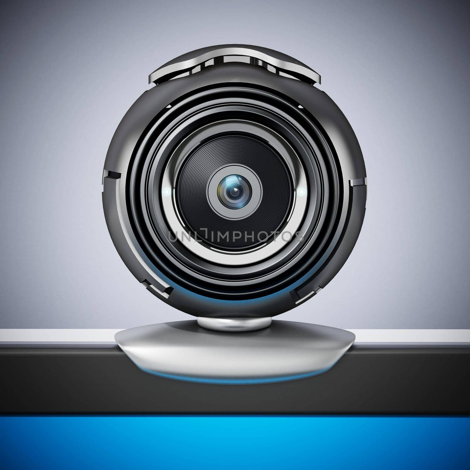 Generic computer webcam isolated on white background. 3D illustration.