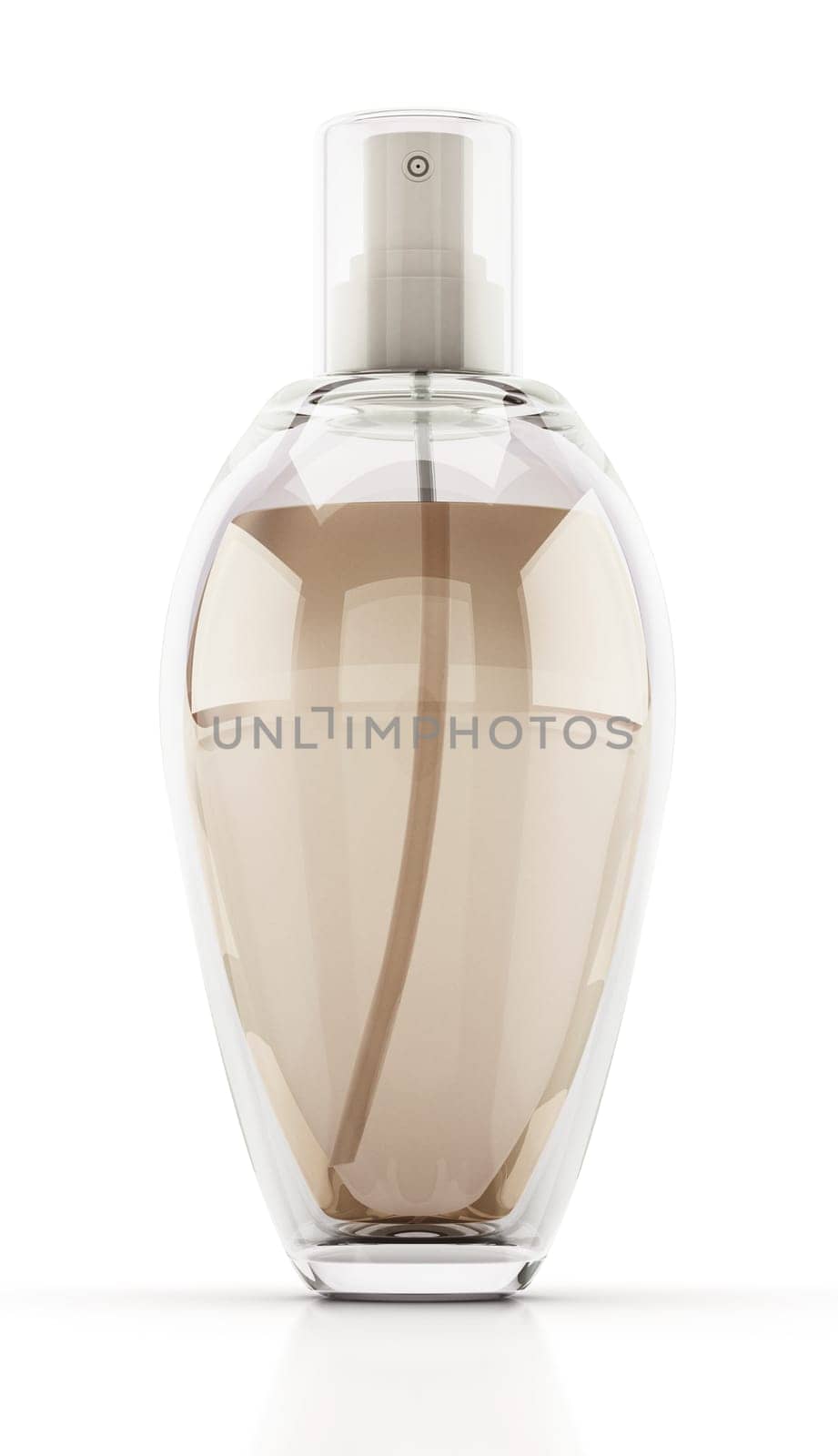 Women's perfume bottle isolated on white background. 3D illustration.