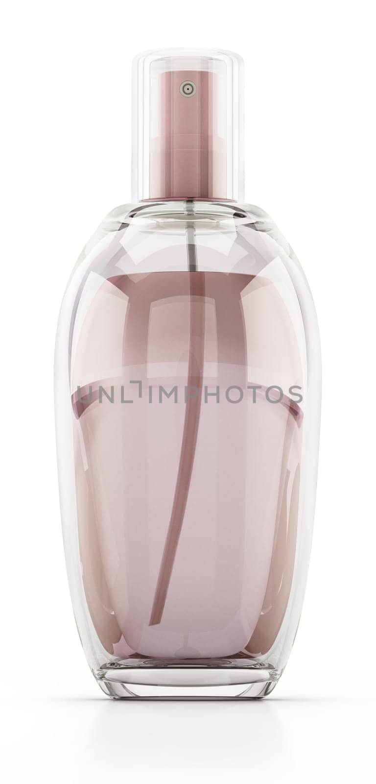 Women's perfume bottle isolated on white background. 3D illustration.