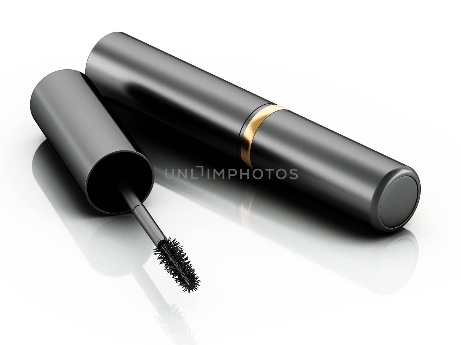 Generic eye mascara isolated on white background. 3D illustration.