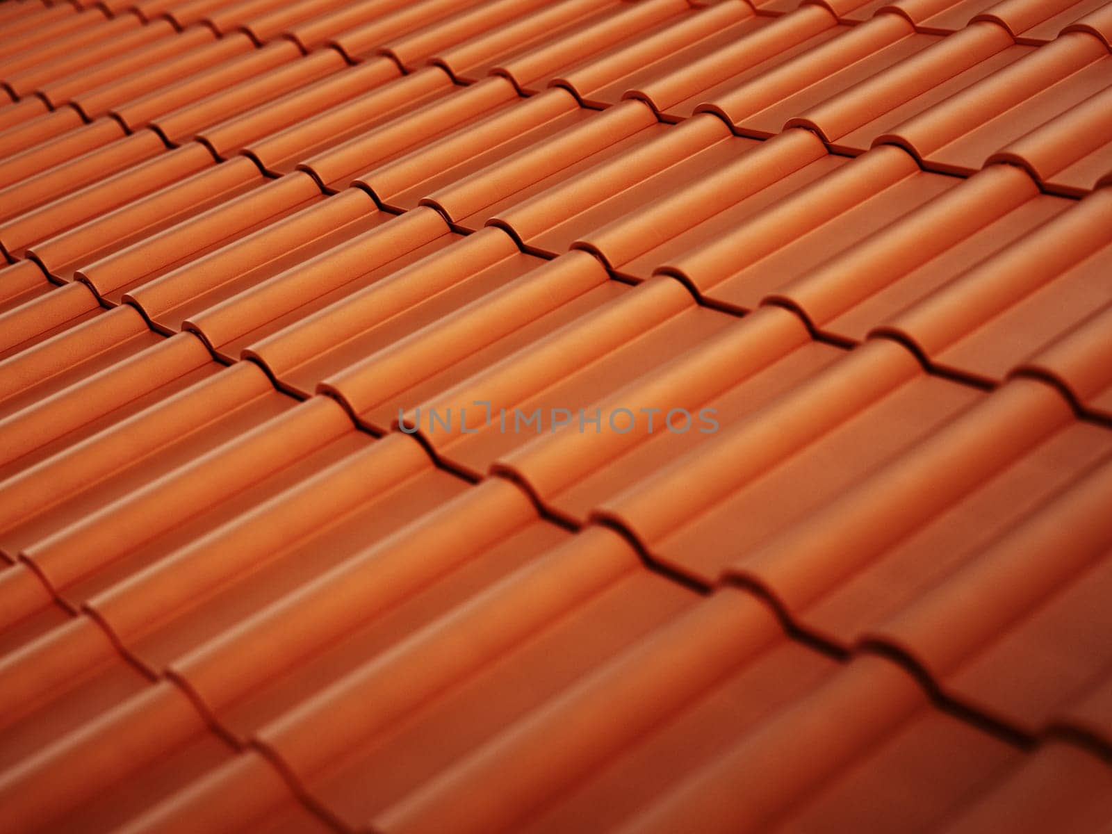 Roof tiles background. 3D illustration.