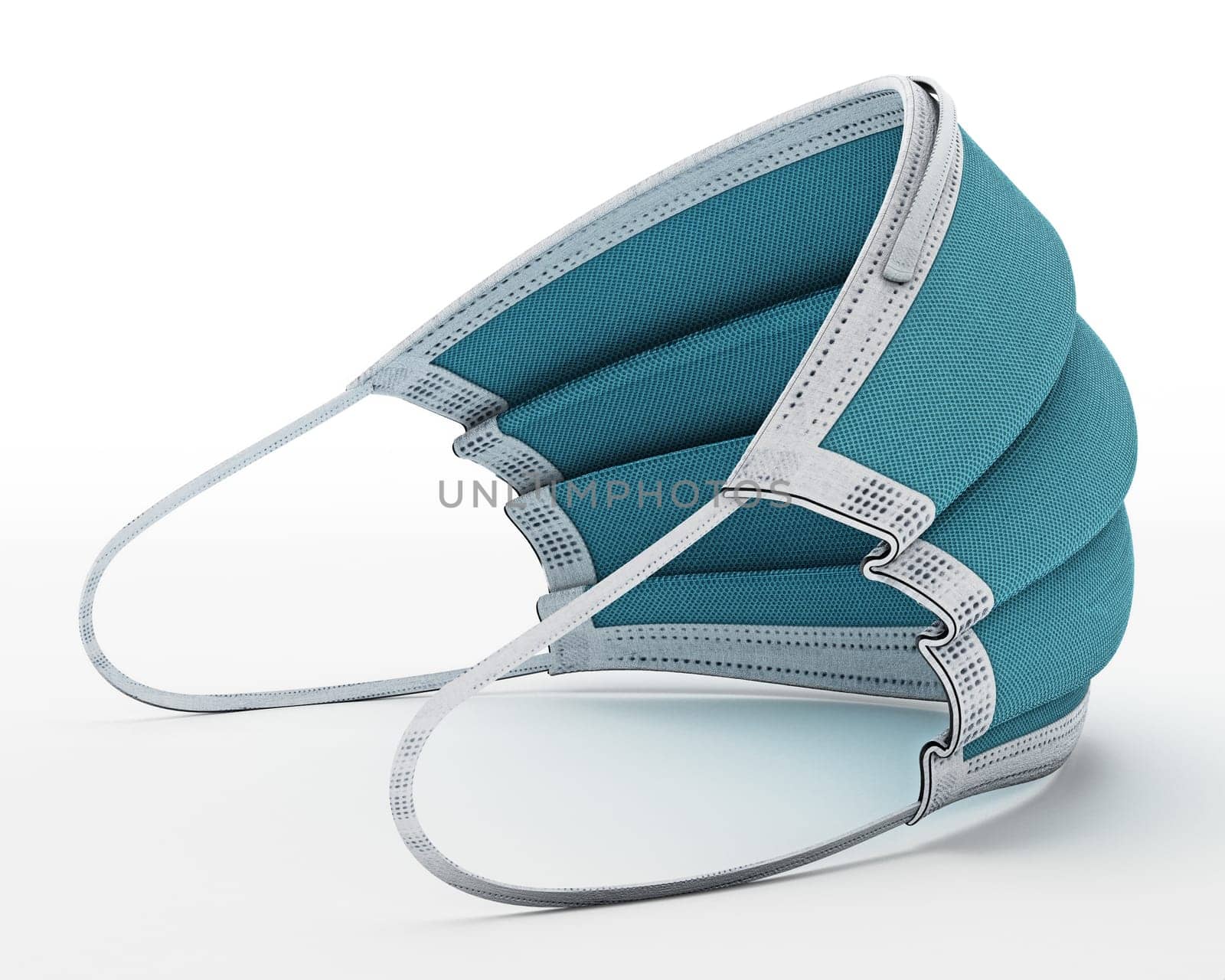Surgical mask isolated on white background. 3D illustration.