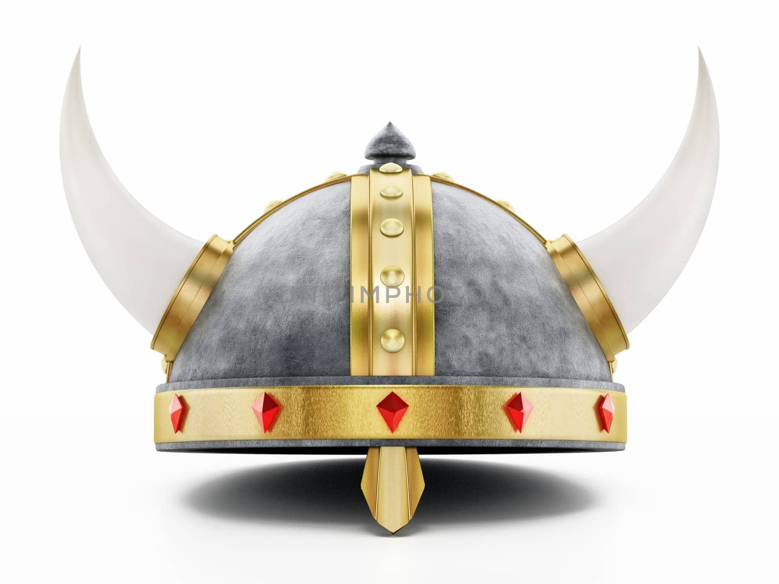 Viking helmet isolated on white background. 3D illustration.