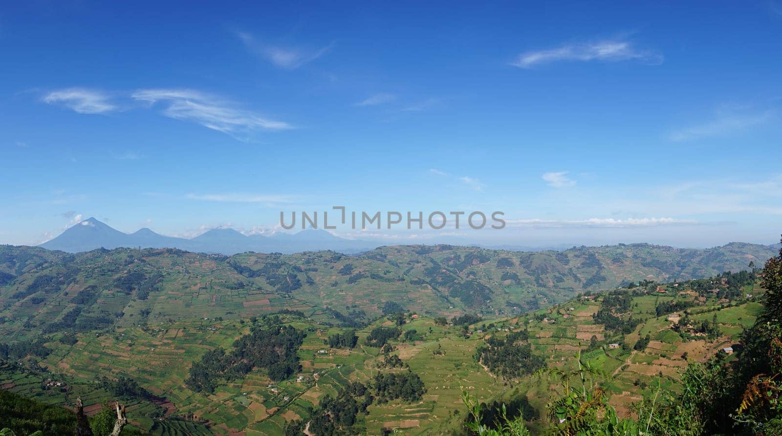 View onto the Virunga Mountain Range close to Bwindi Impenetrable Forest, Uganda