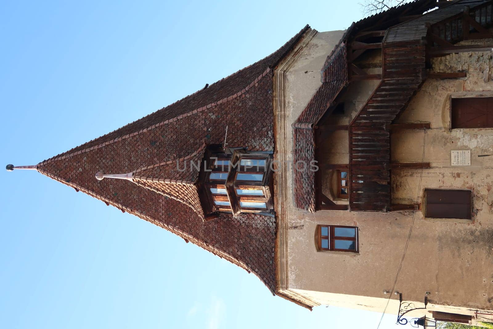 One of the towers of the citadel of Sighisoara, Romania 2021