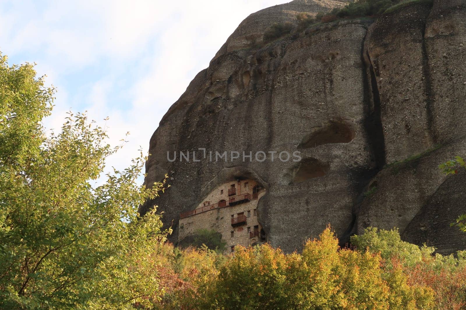 Catching a glimpse of the spectactular Monastery of Saint Nikolaos Badovas, Meteora, Greece 2021