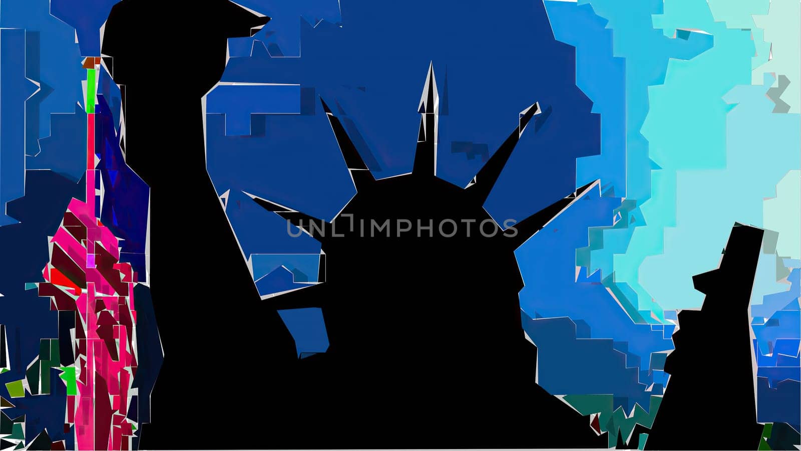 New York Statue of Liberty in a Pop Art Style Layout,New York Statue of Liberty in a Pop Art Style Layout