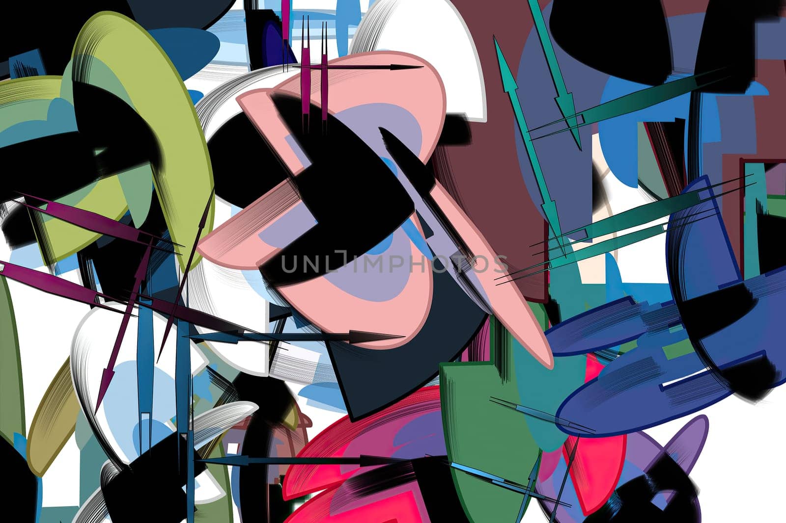 Abstract bright geometric repeats backdrop graffiti pattern