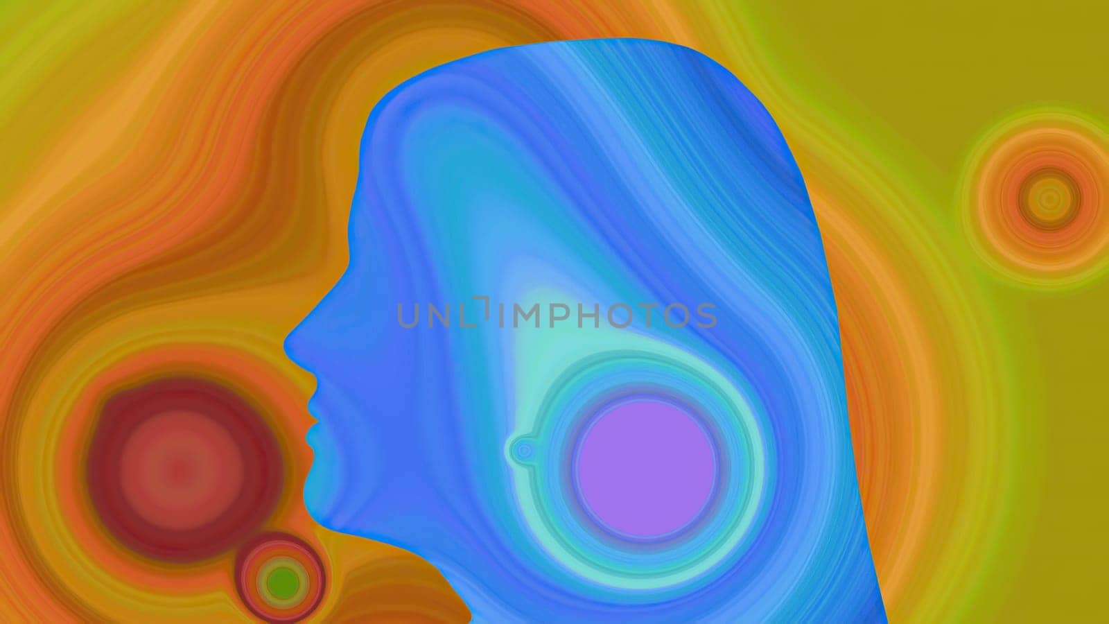 Surreal Colorful Portrait of Woman silhouette,Surreal Colorful Portrait of Woman silhouette