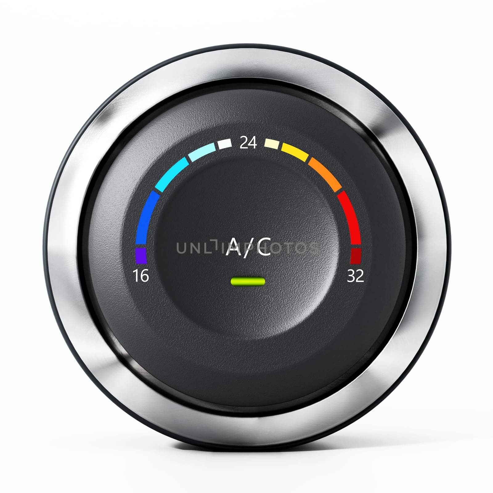 AC button of a modern car isolated on white background. 3D illustration.