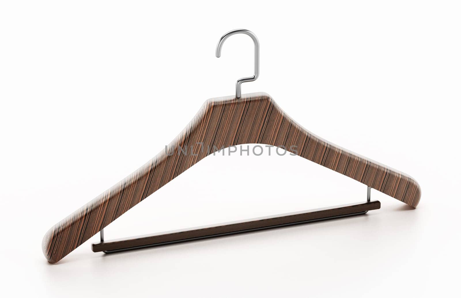 Clothes-hanger isolated on white background. 3D illustration.