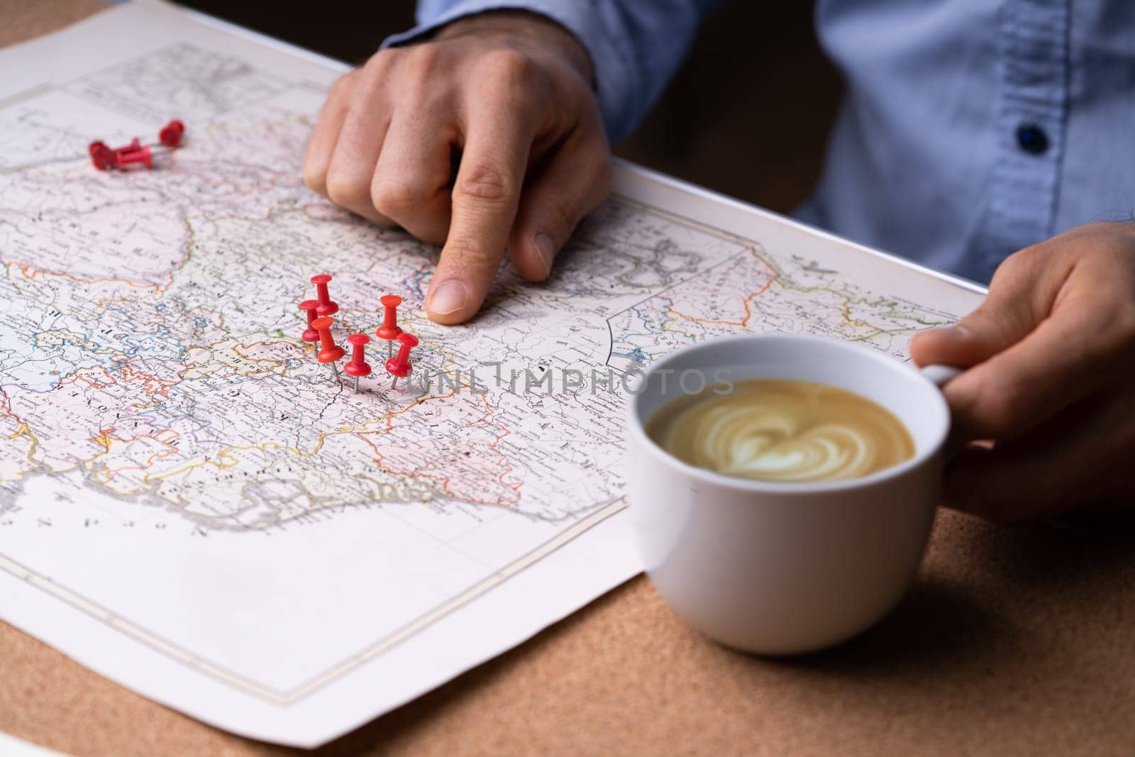 Location Discovery And Travel Journey. Map With Place Pin