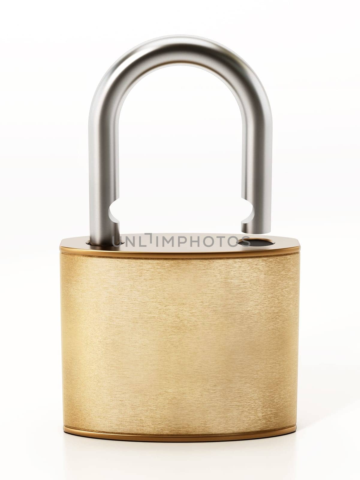 Padlock isolated on white background. 3D illustration.