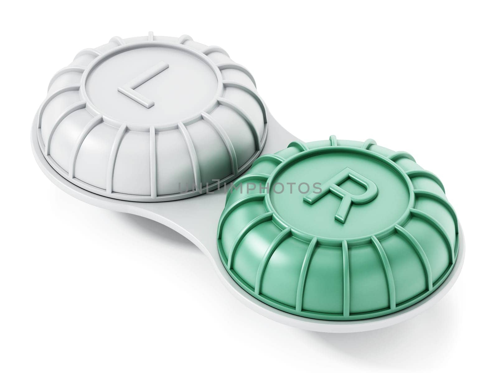 Contact lens box isolated on white background. 3D illustration.