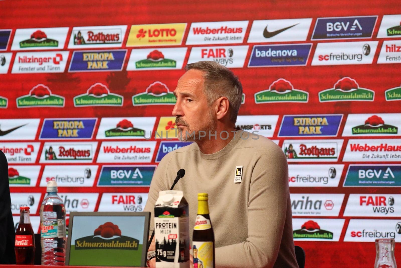 Coach Adi Hütter (Borussia Mönchengladbach) at the press conference,PK after the match of the 1st FBL: 21-22: 31st Sptg. SC Freiburg vs Borussia Mönchengladbach... DFL REGULATIONS PROHIBIT ANY USE OF PHOTOGRAPHS AS IMAGE SEQUENCES AND/OR QUASI-VIDEONann.. Photo: Joachim Hahne/johapress