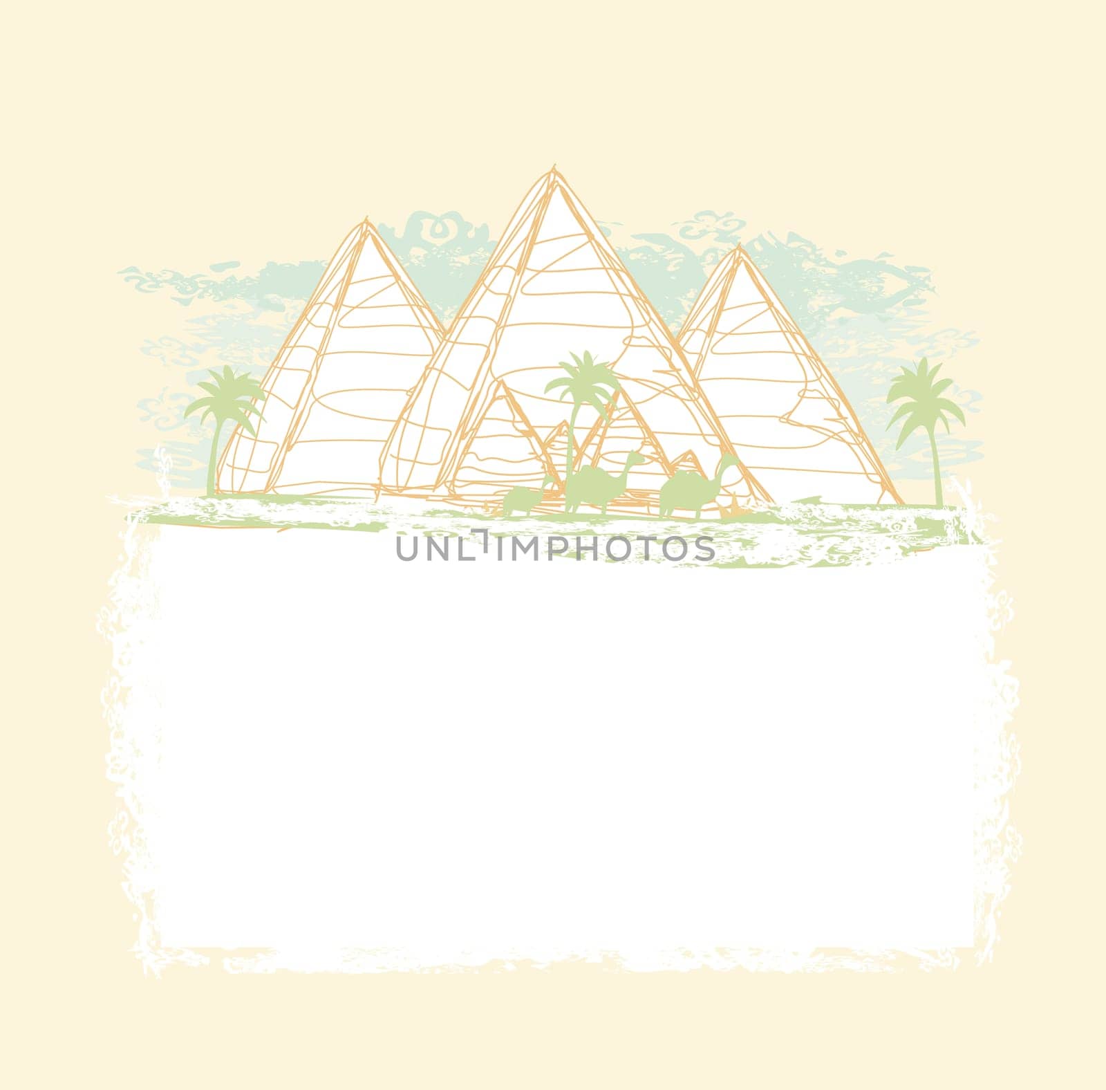vintage background with pyramids giza