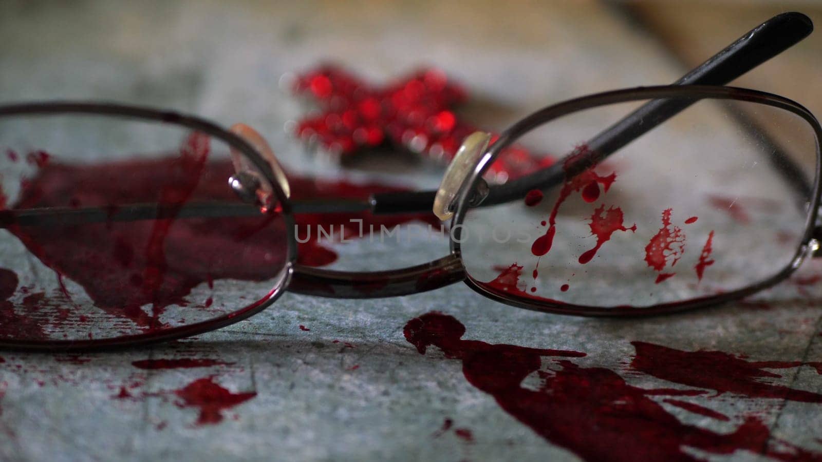 Close up of cross of jesus on bloody grunge background