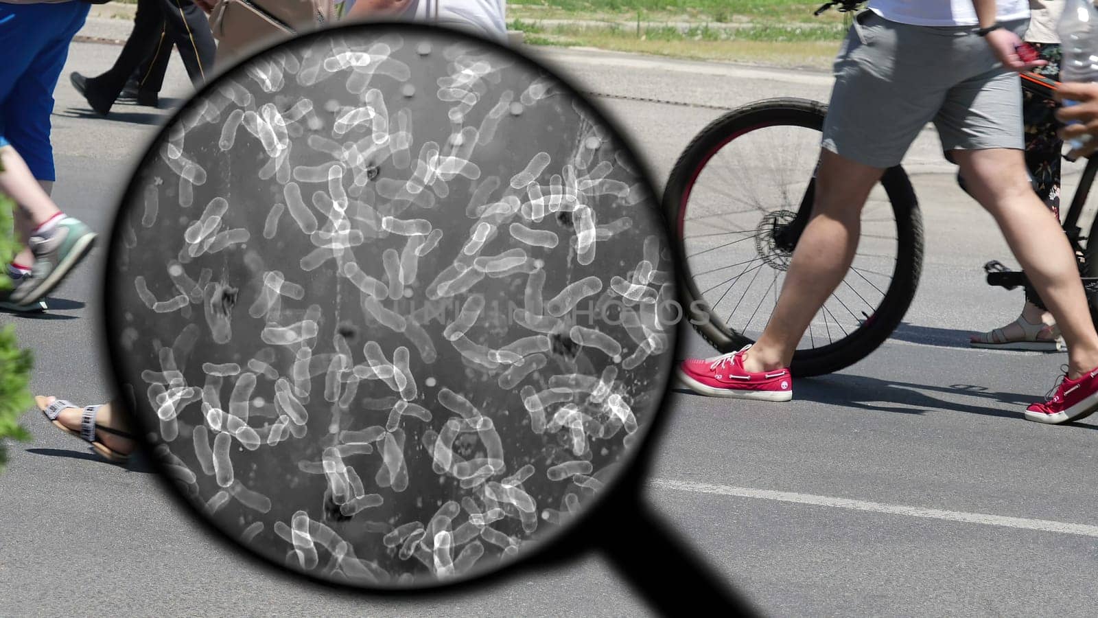 Searching for virus on public place