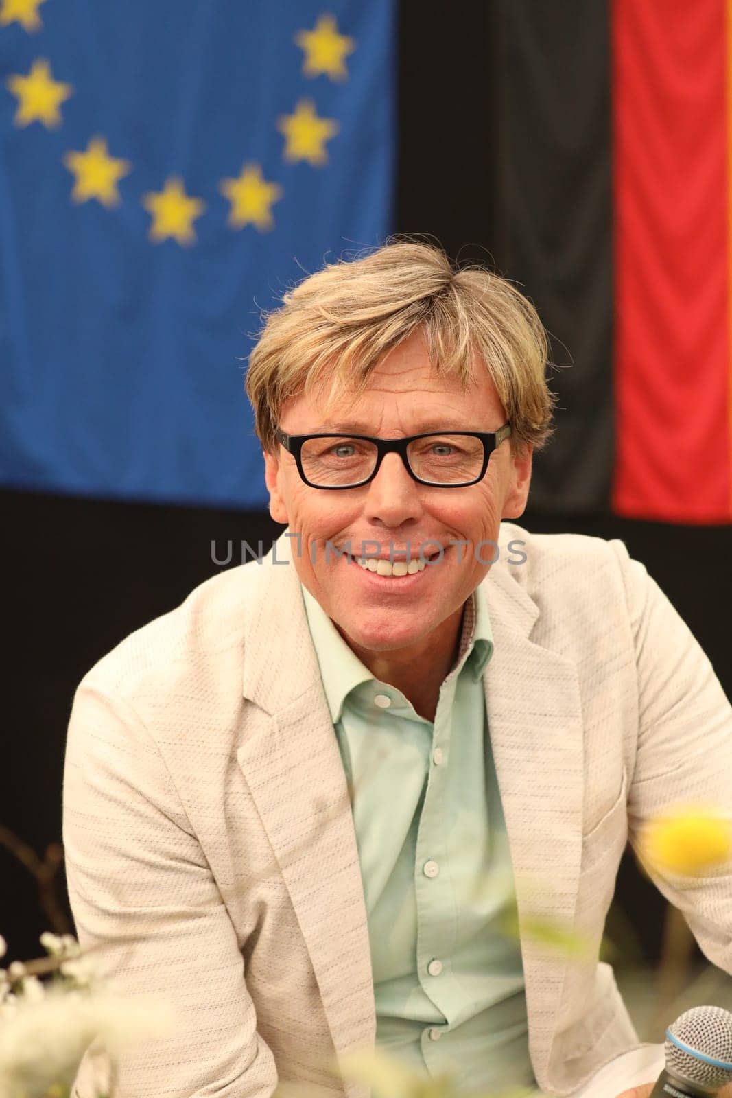 Presenter,singer and entertainer Hansy Vogt at the opening of LGS Neuchâtel - .. In Neuenburg am Rhein (district of Breisgau-Hochschwarzwald),the State Horticultural Show 2022 was opened on Friday,22 April 2022. Theme picture - State Garden Show 2022 Neuchâtel a. Rhein.
