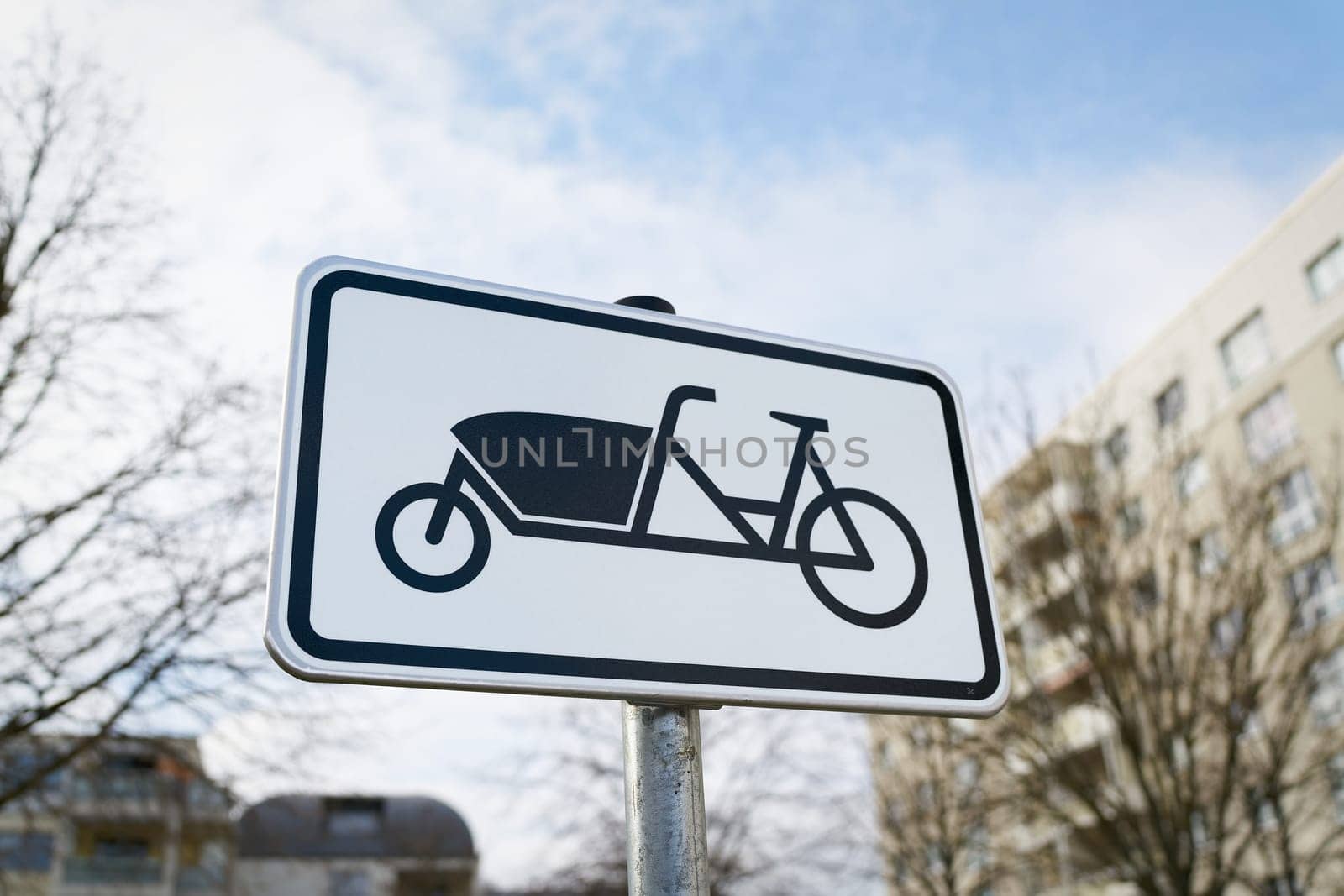 Sign indicating parking place for cargo bike in Magdeburg in Germany