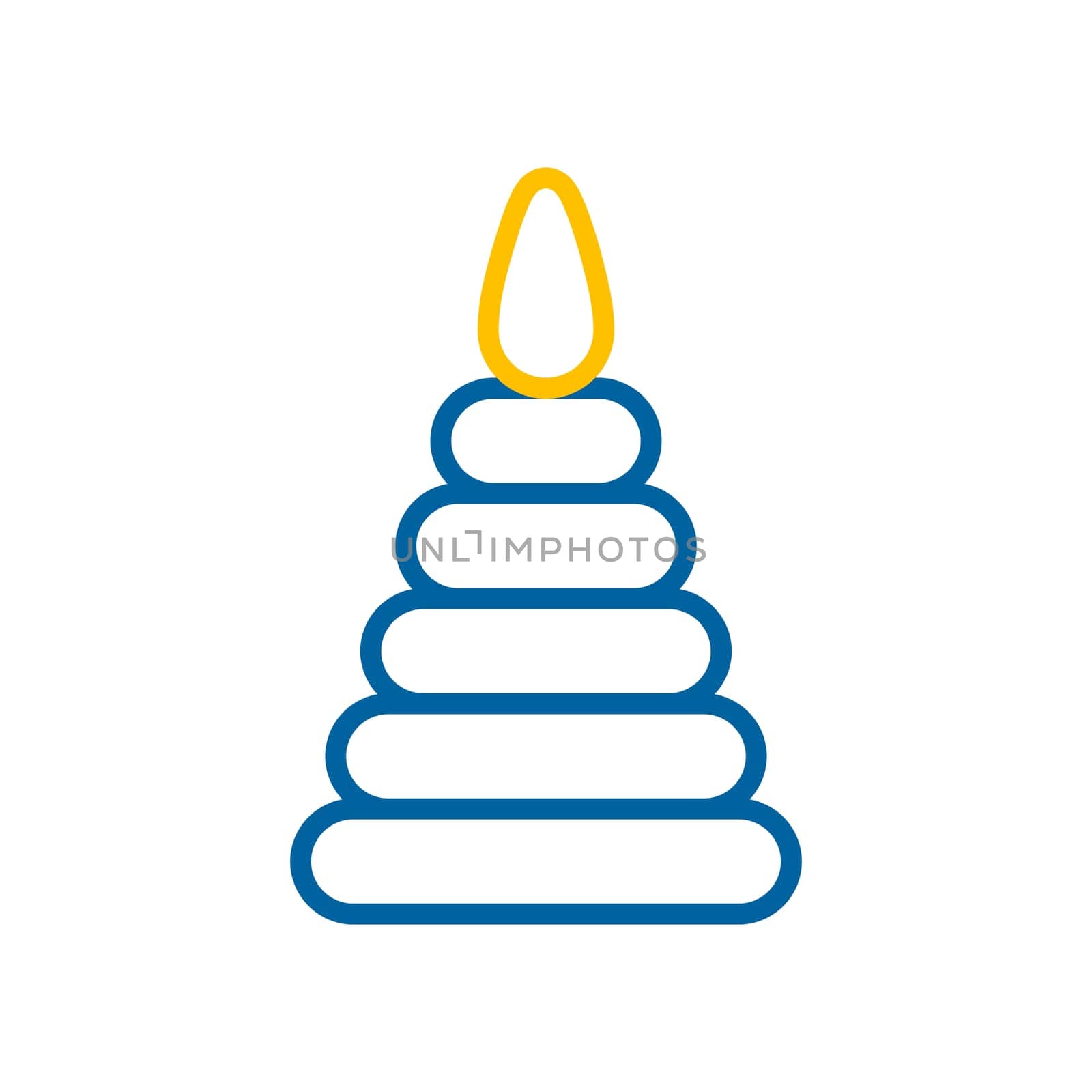 Pyramid toy isolated vector icon. Graph symbol for children and newborn babies web site and apps design, logo, app, UI