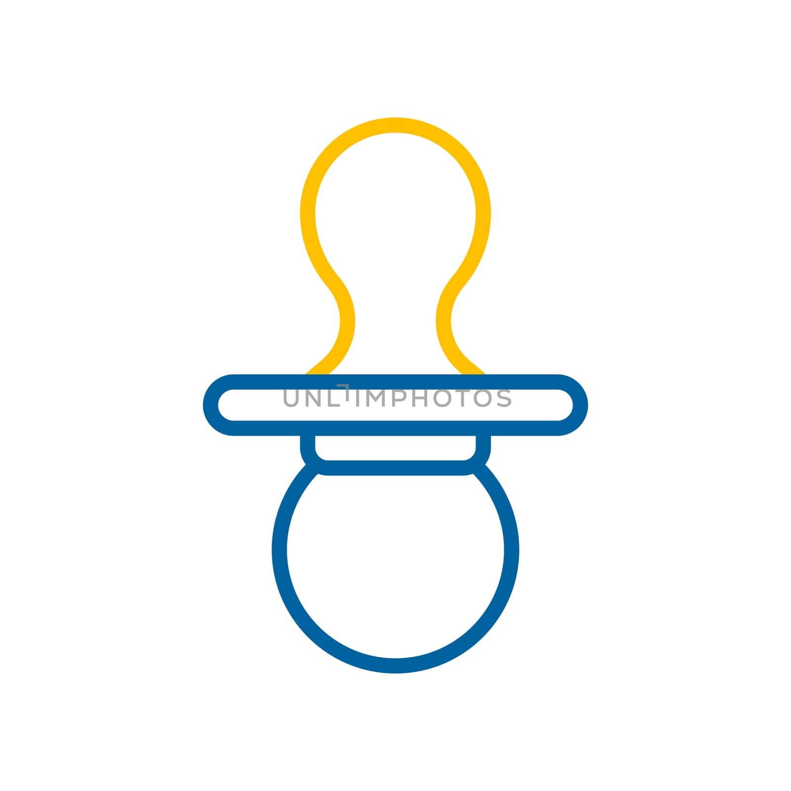 Baby dummy teat isolated vector icon. Graph symbol for children and newborn babies web site and apps design, logo, app, UI