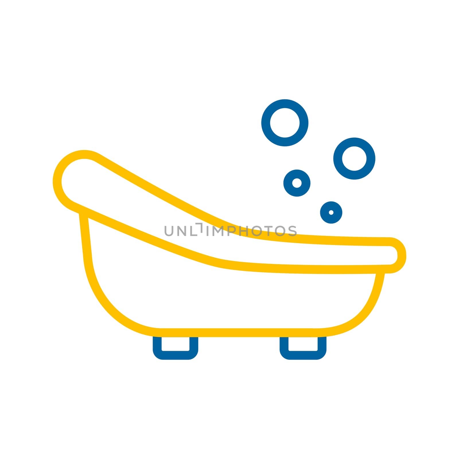 Cute litte baby bath isolated vector icon. Graph symbol for children and newborn babies web site and apps design, logo, app, UI