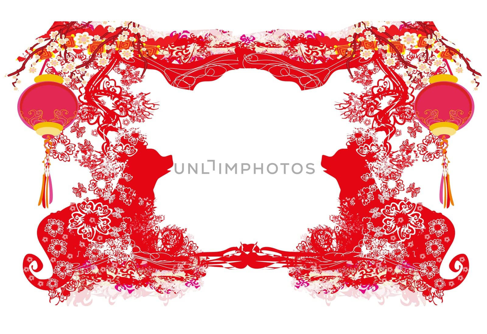 Chinese zodiac the year of Dog - frame