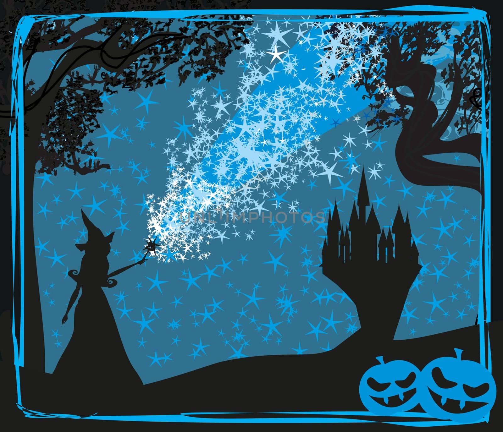 Halloween invitation with witch