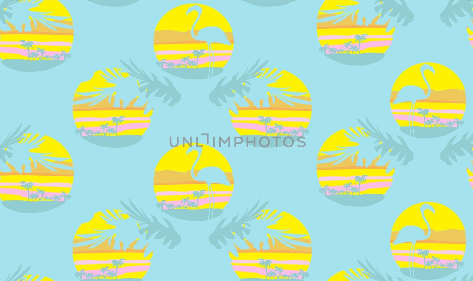 Seamless flamingo bird pattern