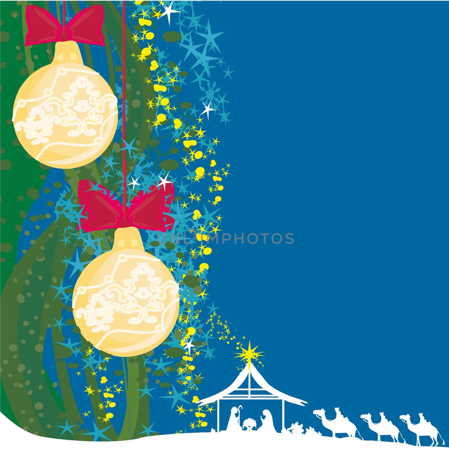 Birth of Jesus in Bethlehem - abstract card