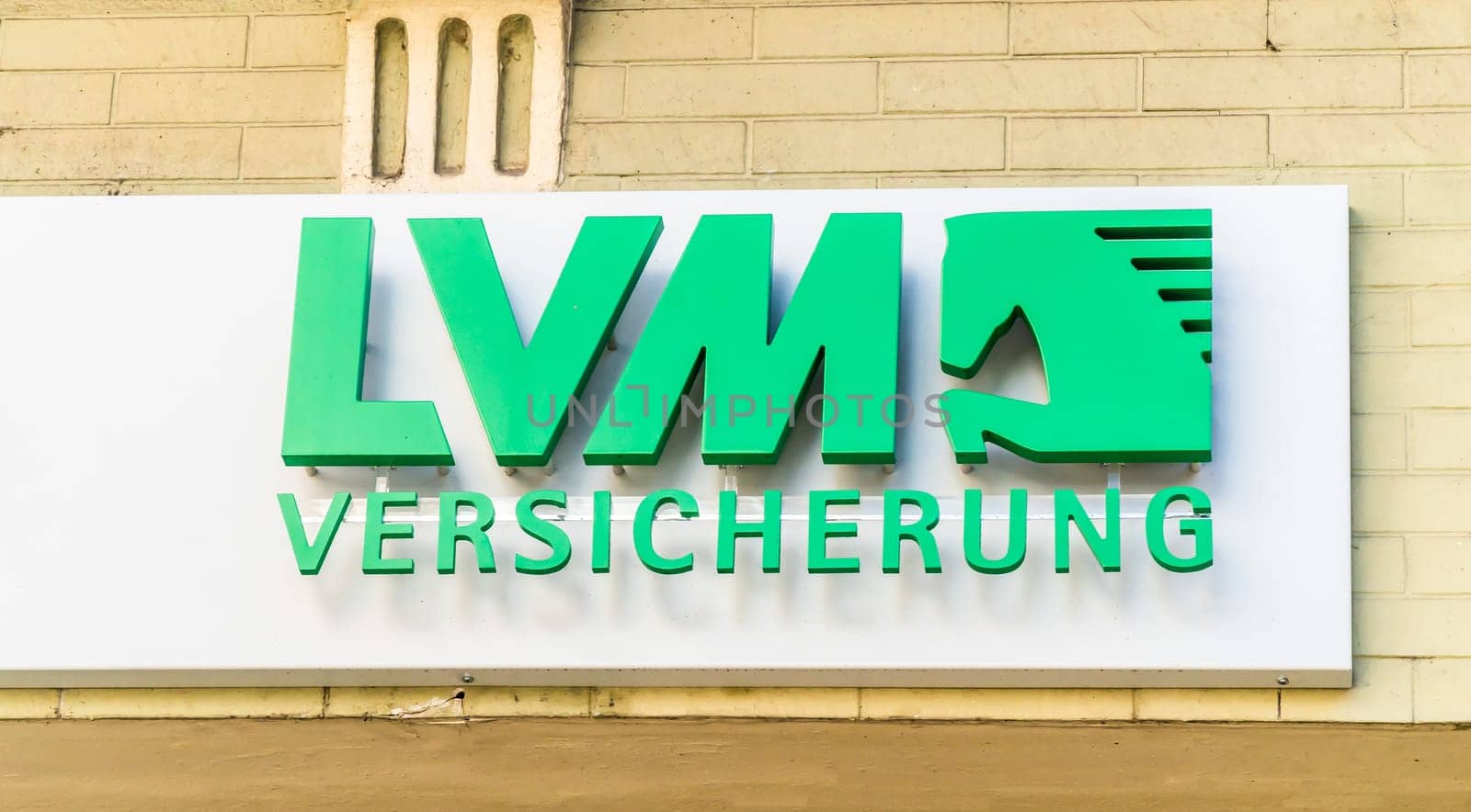 TRIER, GERMANY - 2021-09-14: Logo of the company LVM Versicherung, all-round insurer providing all kinds of insurance policy, above all car and homeowners insurance