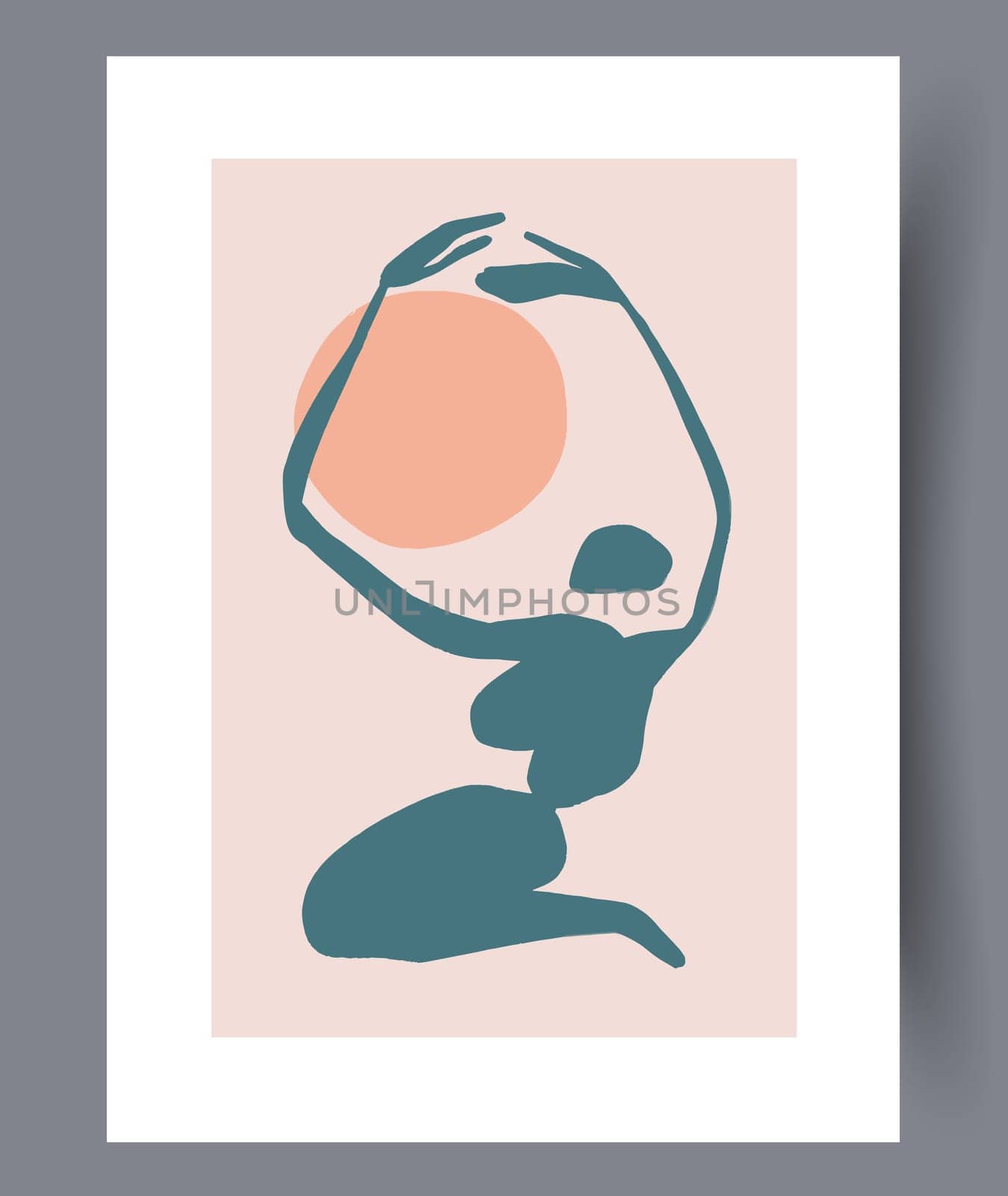 Scandinavian abstract vector print. Minimalistic abstract wall art background for print. Scandinavian vector style.