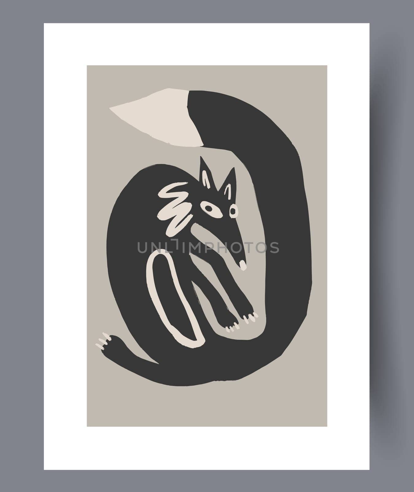 Scandinavian abstract vector print. Minimalistic abstract wall art background for print. Scandinavian vector style.