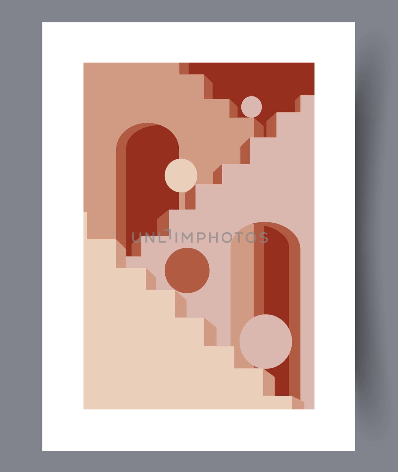Scandinavian abstract vector print. Minimalistic abstract wall art background for print. Scandinavian vector style.